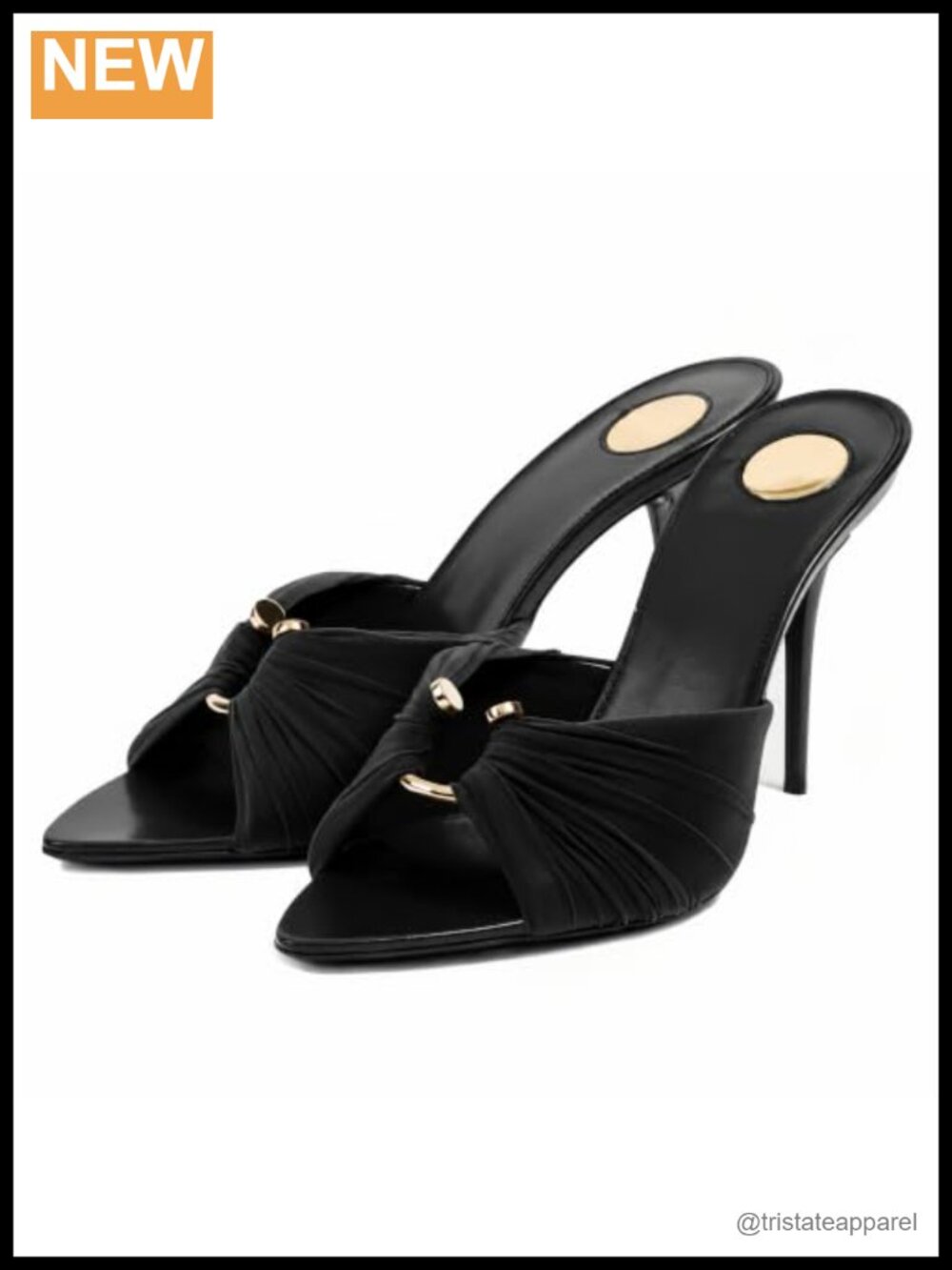 Pointed Toe Mule Heels Slip On Stiletto Heeled Sandals Backless Party Slide